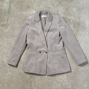 Esprit Brown Gray Corduroy Double Breasted Blazer Women’s Size 6 Pockets